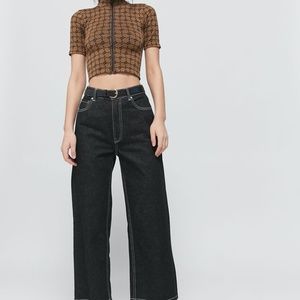 iets frans… Geo Print Zip-Front Top